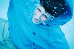 wet hoodie in pool